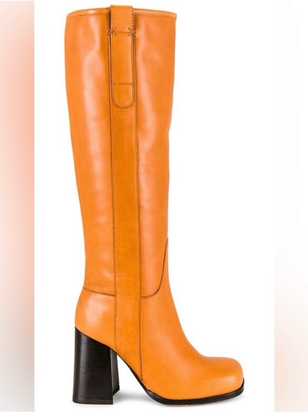 Free People FP Collection Naomi Tall Block Heel Boot in Tan- size 6
